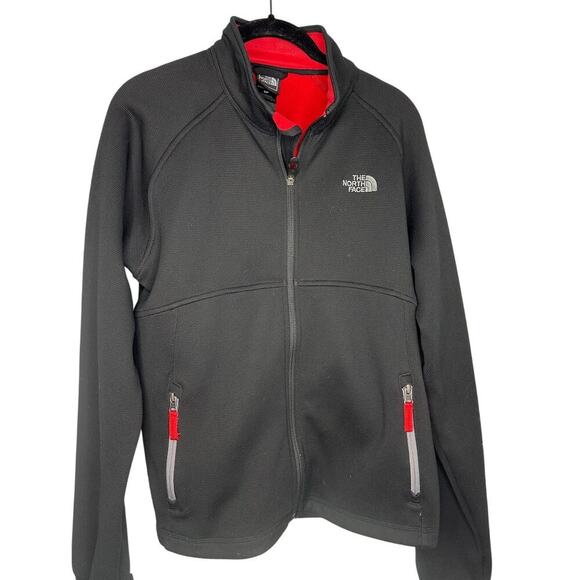 North Face TKA Stealth Full Zip Jacket Men's Size Small Black Red Outdoor Active - Picture 1 of 7
